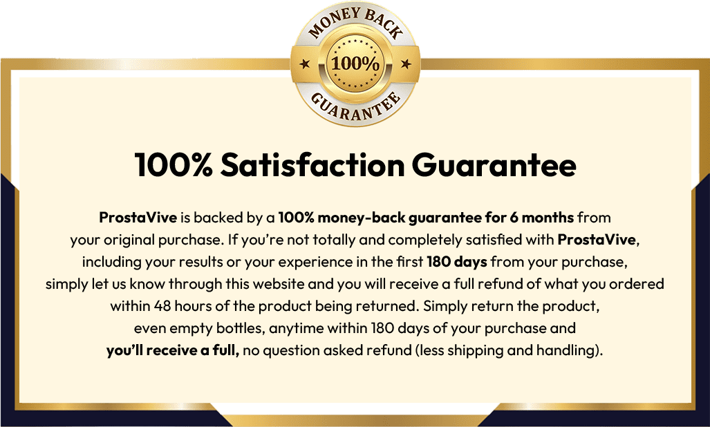 ProstaVive Money Back Guarantee